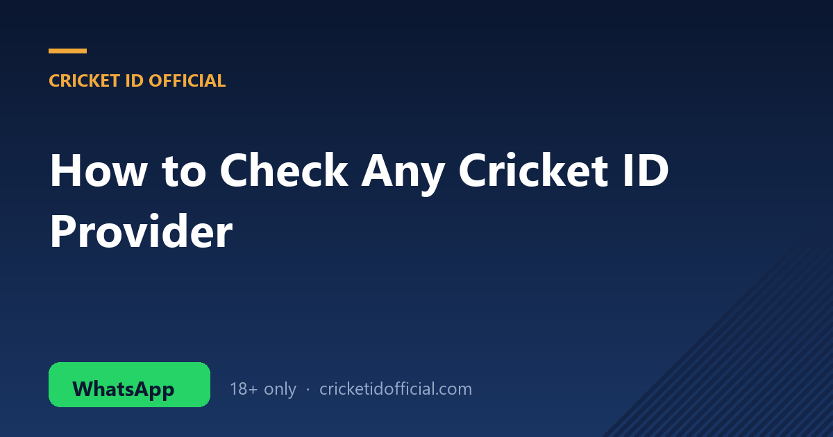 How to check a cricket ID provider like CricketIDWapp