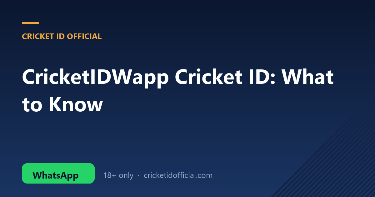 CricketIDWapp cricket ID explained